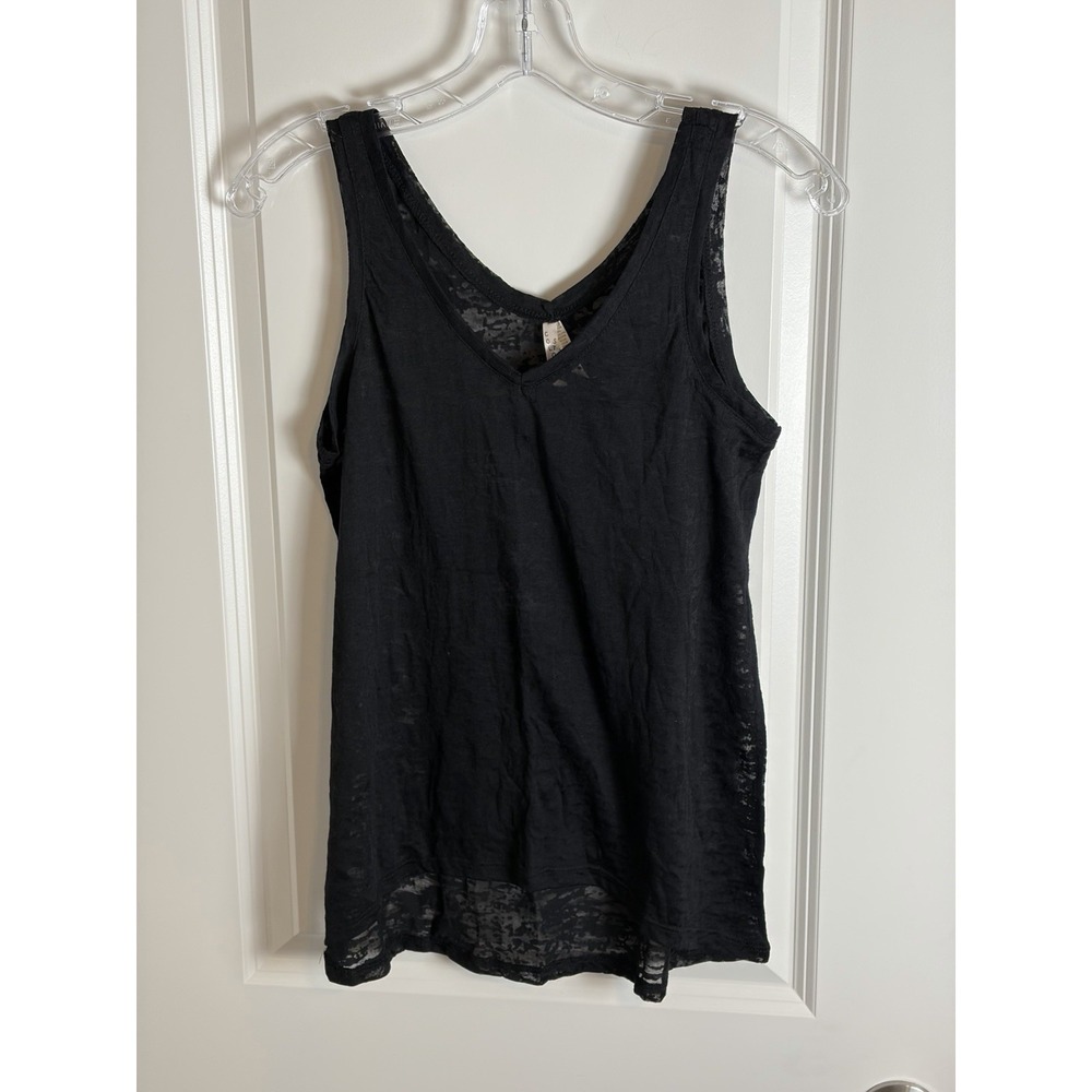 Color Story Black Devoré Leopard Print Tank Top
